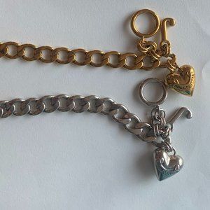 Y2K Juicy Couture Chain Charm Bracelets (Silver and Gold)